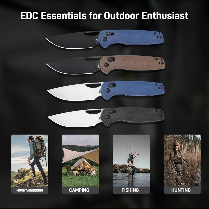 CJRB Acacia Pocket Knife for Men, 3.21'' AR-RPM9 Steel Blade Folding Knife with Clip for Camping, Hiking and Fathersdaygift