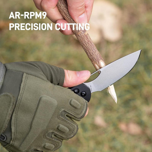 CJRB Acacia Pocket Knife for Men, 3.21'' AR-RPM9 Steel Blade Folding Knife with Clip for Camping, Hiking and Fathersdaygift