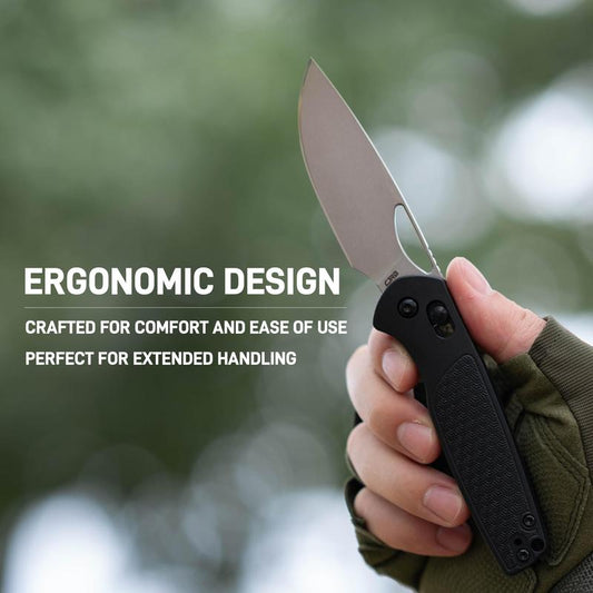 CJRB Acacia Pocket Knife for Men, 3.21'' AR-RPM9 Steel Blade Folding Knife with Clip for Camping, Hiking and Fathersdaygift